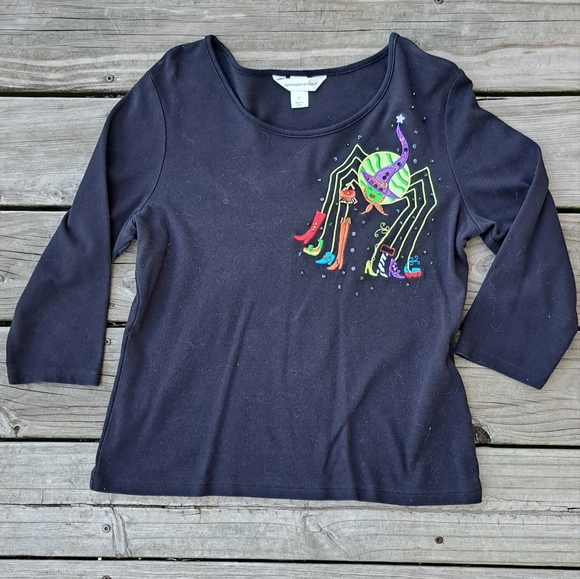 Christopher & Banks Tops - Vintage Halloween Embroidery Christopher & Banks 3/4 Sleeve Top